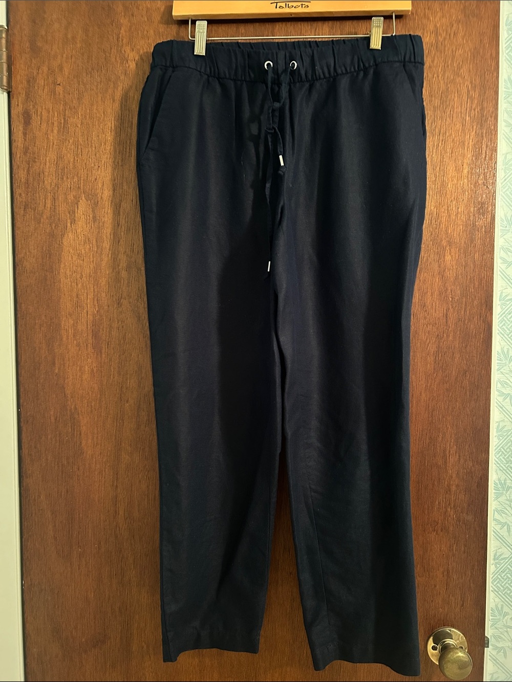 LOFT Navy Drawstring Waist Trousers